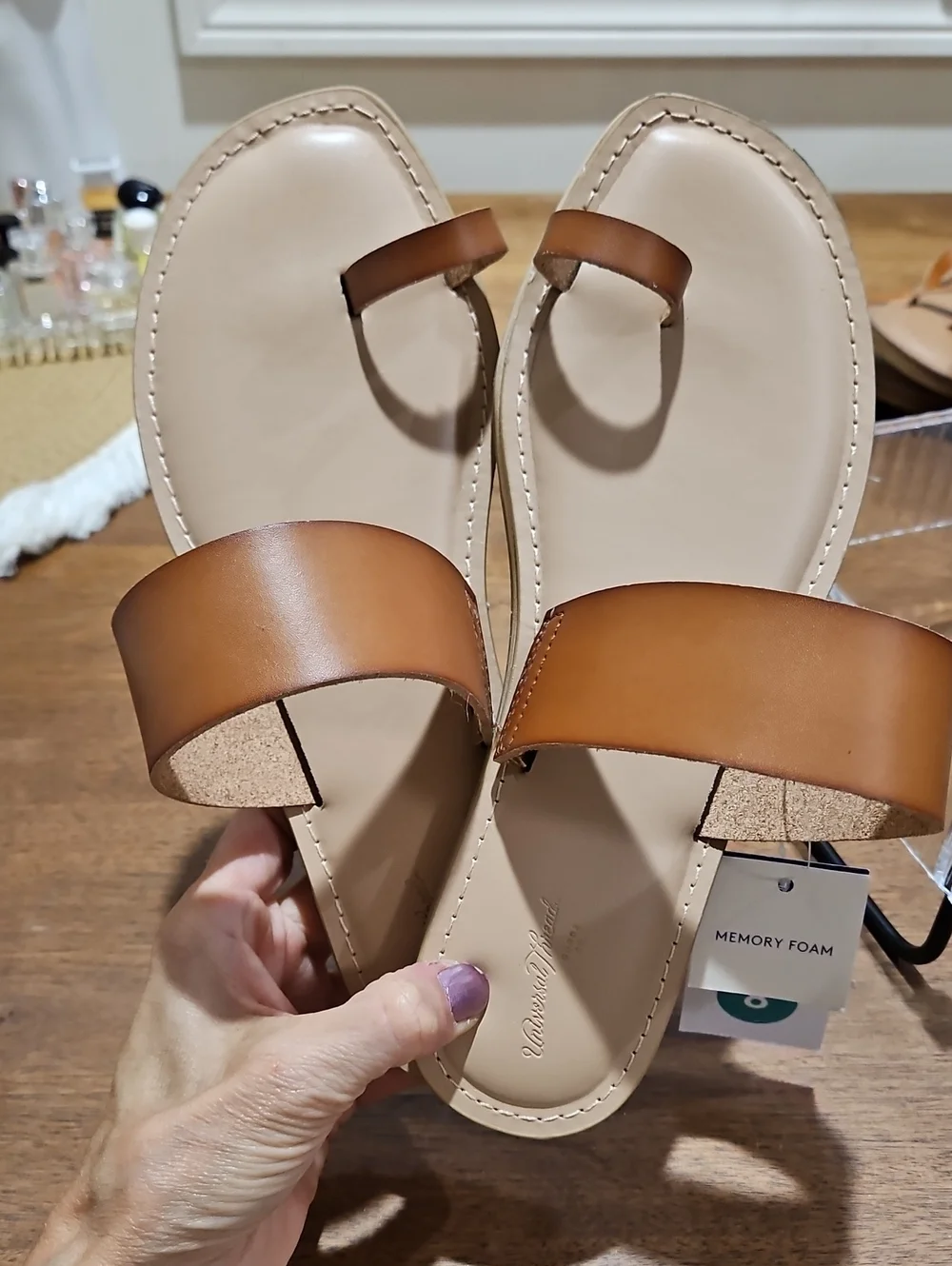 Universal Thread Tan Slide Toe-Ring Sandals